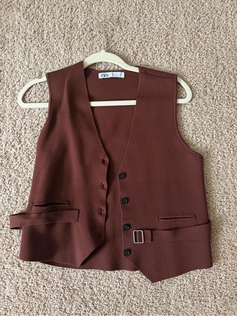 Zara Brown Tailored Vest